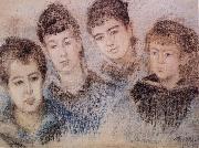 Claude Monet The Four Hoschede Childern Jacques,Suzanne,Blanche and Germaine china oil painting artist